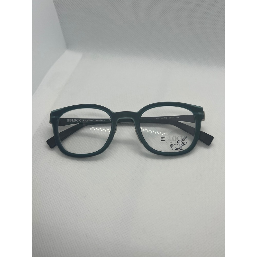 EBlock B-Side Italy‎ Eyeglasses Frames Blue Black Oval Full Rim Womens 48-22-140